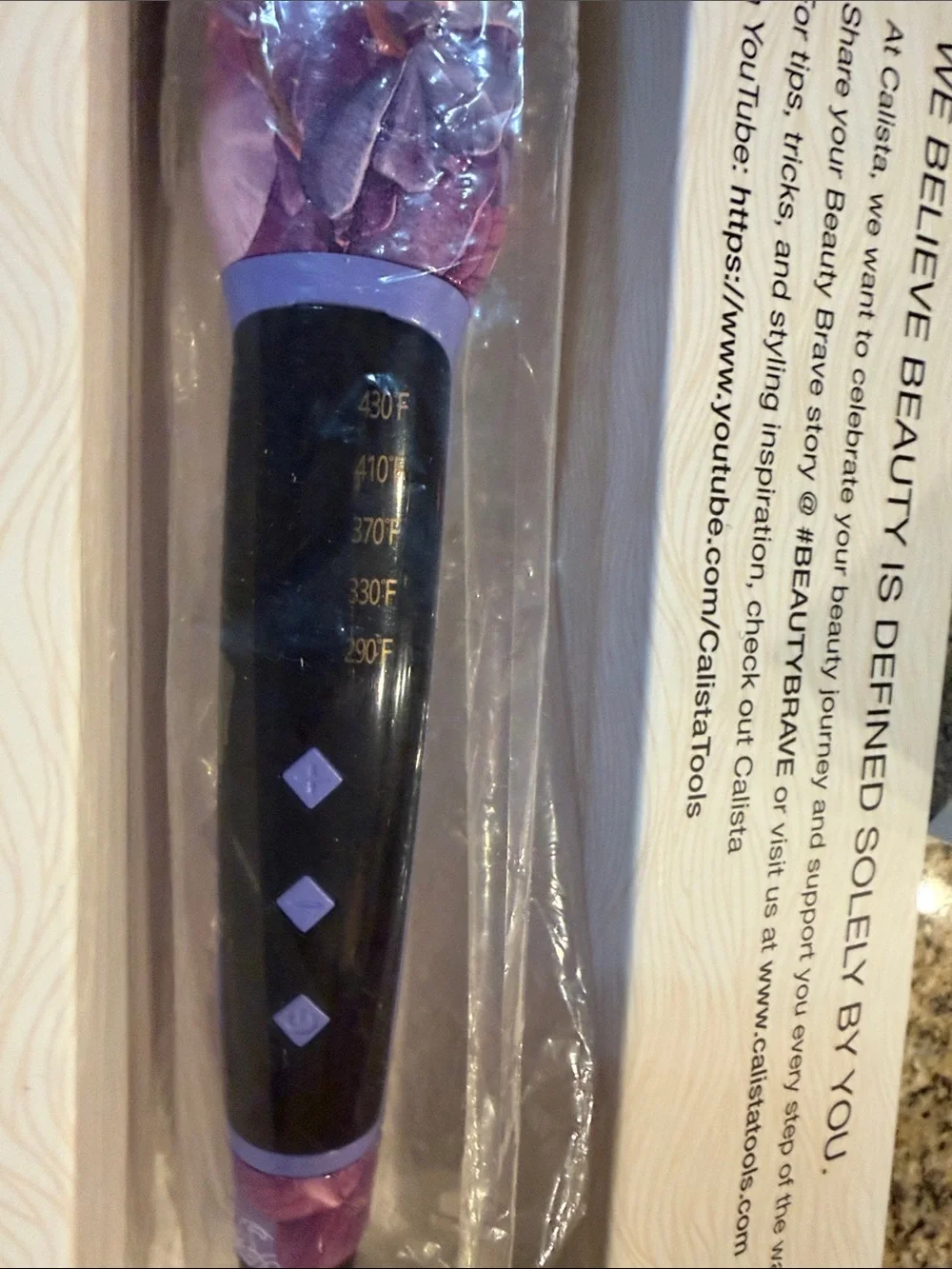 Calista Triangle Pro Heated Detailer Brush - Pink and Purple Camouflage